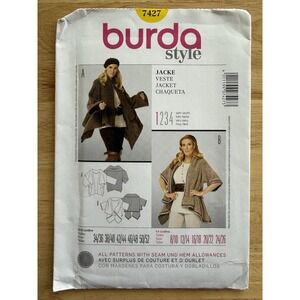 Burda Very Easy Pattern 7427 Very Loose Fitting Jacket 2-Styles‎ Size 8-26 UC FF